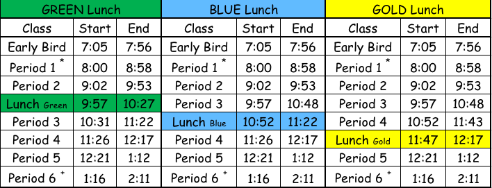 kaleidoscope academy bell schedule